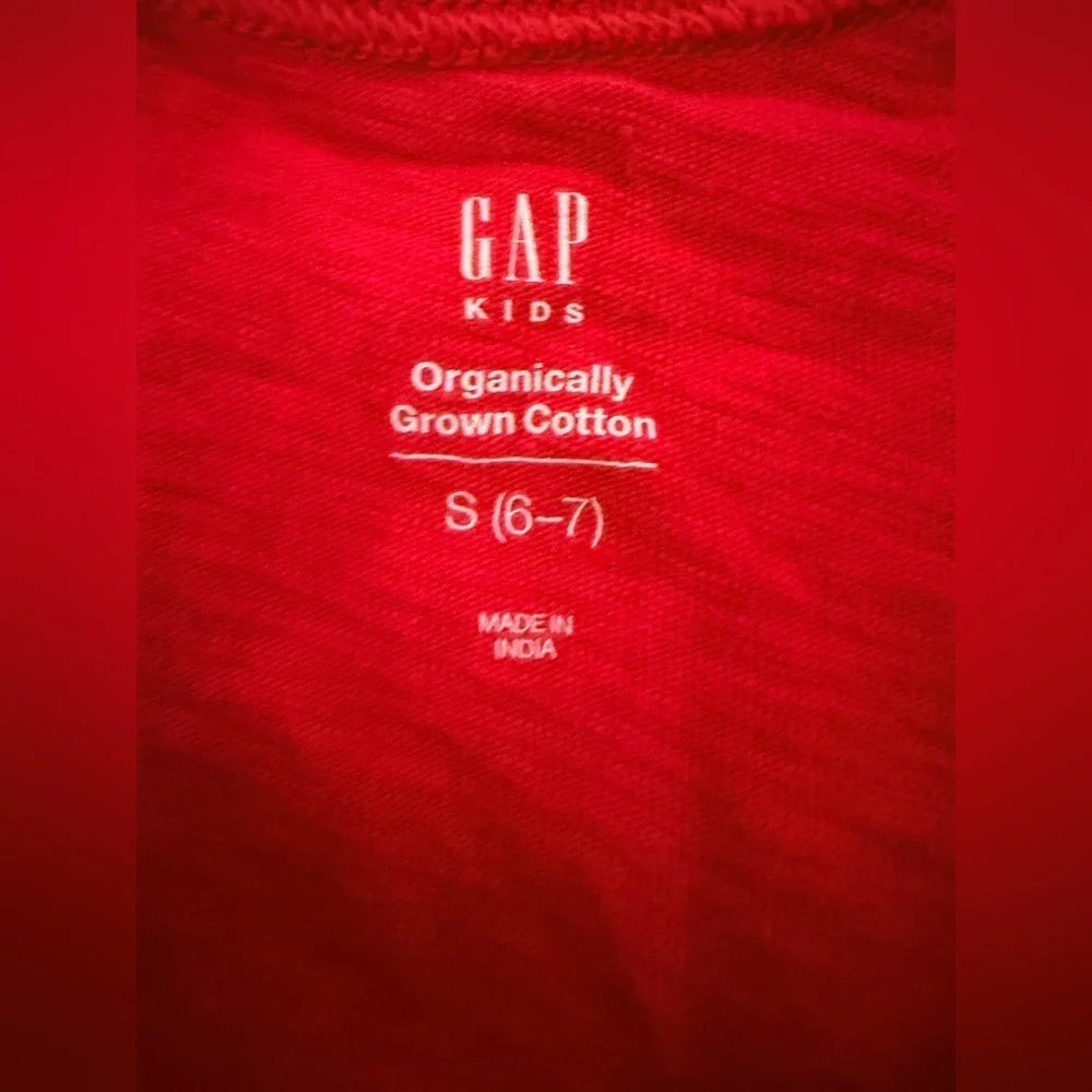 GAP Kids Red Tank Top Organically Grown Cotton Size S (6-7)